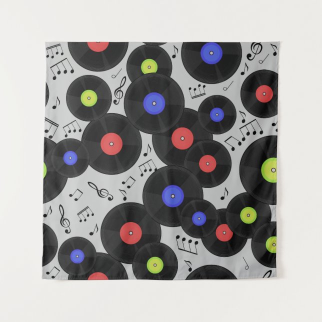 Schallplatten: Notenmuster Wandteppich (Vorderseite)