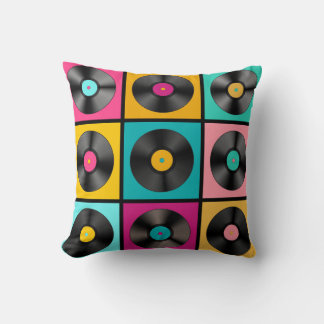 Schallplatten Retro Hintergrund Kissen