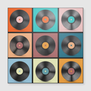 Schallplatten: Retro-LP-Set. Magnetkarte