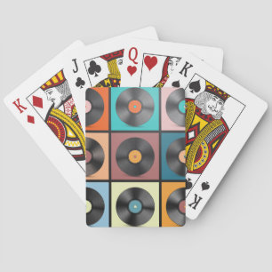 Schallplatten: Retro-LP-Set. Spielkarten
