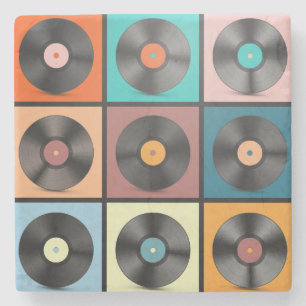 Schallplatten: Retro-LP-Set. Steinuntersetzer