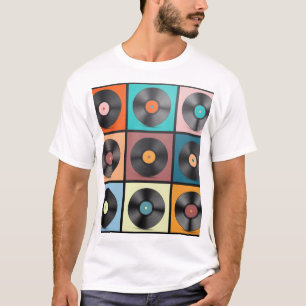 Schallplatten: Retro-LP-Set. T-Shirt