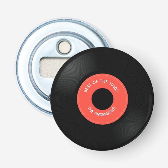 Schallplatten-Single "45" Design Flaschenöffner (Vorderseite)