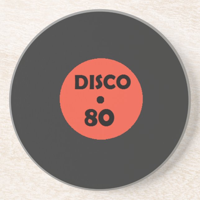 Schallplatten-Unterleger - Retro-Tanzparty Getränkeuntersetzer (Vorne)