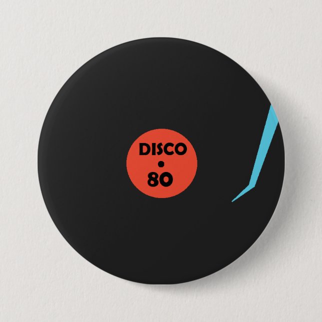 Schallplattenknopf - Retro-Diskoparty Button (Vorderseite)