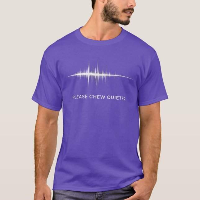 Schallwelle Bitte kauen Sie leiser Minimal Design T-Shirt (Vorderseite)