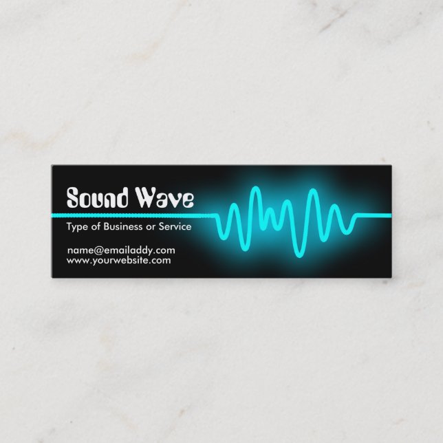 Schallwelle - Blau und Schwarzes Mini Visitenkarte (Vorderseite)