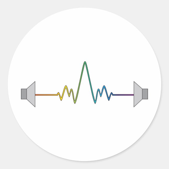 Schallwelle Runder Aufkleber (Vorderseite)
