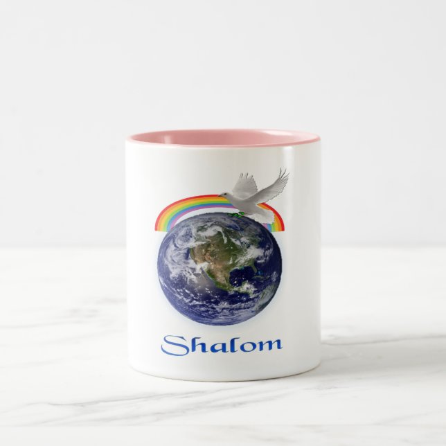 Schalom Zweifarbige Tasse (Mittel)