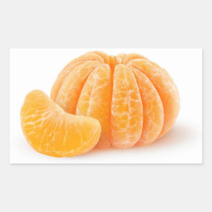 Schälte Mandarine Rechteckiger Aufkleber