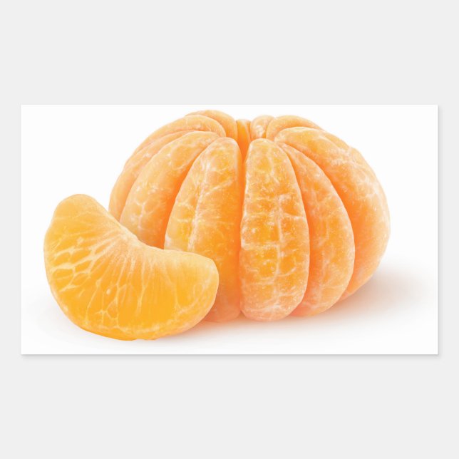Schälte Mandarine Rechteckiger Aufkleber (Vorderseite)