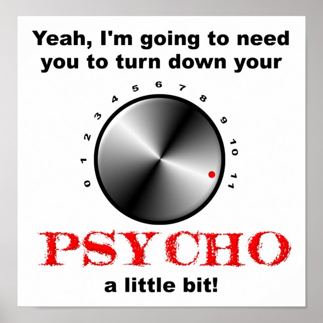 Schalten Sie das Psycho Funny Poster herunter (Vorne)