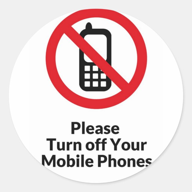 Schalten Sie das Shirt Ihres Mobiltelefons aus Runder Aufkleber (Vorderseite)