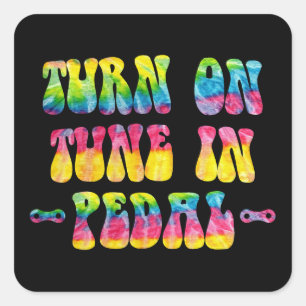 Schalten Sie den Tunnel in Pedal Ihr Bike ein Quadratischer Aufkleber