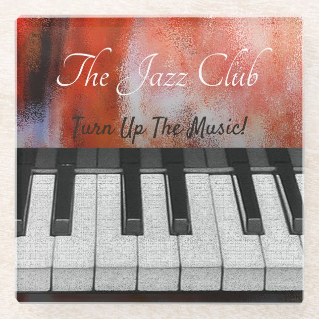 Schalten Sie die Musik ein Glasuntersetzer (Vorderseite)