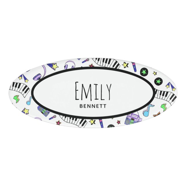 Schalten Sie die Musik hoch Namenschild (Vorderseite)