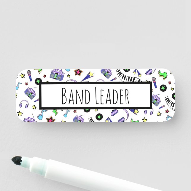 Schalten Sie die Musik hoch Namensschild (Beispiel)