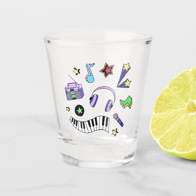 Schalten Sie die Musik hoch Schnapsglas (Vorderseite)