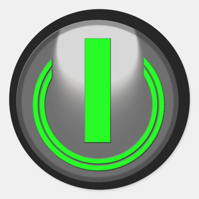 Schalten Sie mich ein Runder Aufkleber (Vorderseite)