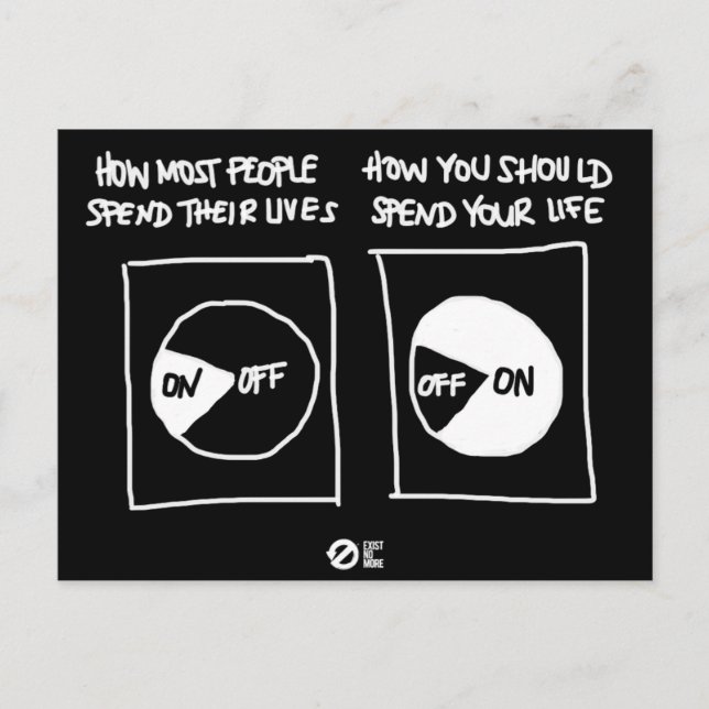 Schalten Sie sich ein! Postkarte (Vorderseite)