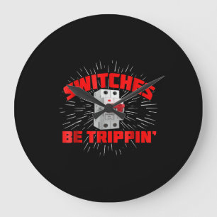 Schalter werden Trippin Funny Electrician Geschenk Große Wanduhr