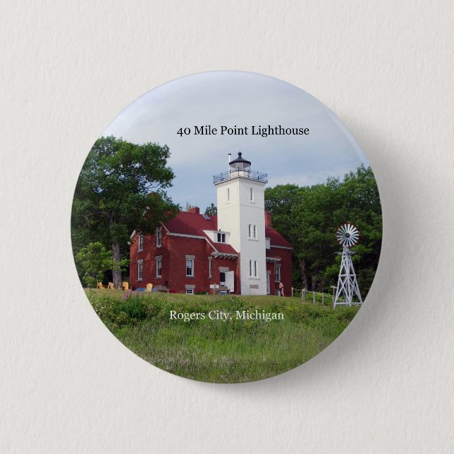 Schaltfläche "40 Mile Point Lighthouse" Button (Vorderseite)