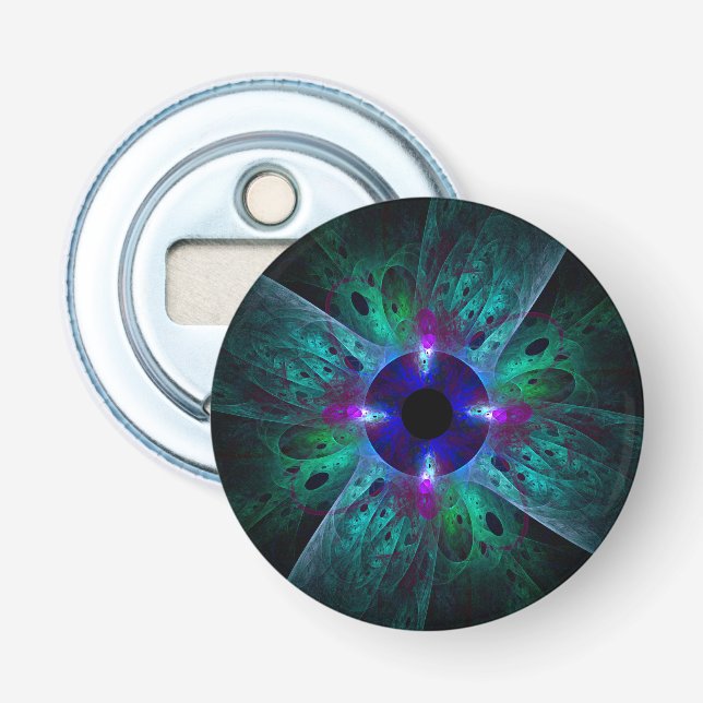 Schaltfläche "Abstrakte Augen" Flaschenöffner (Vorderseite)