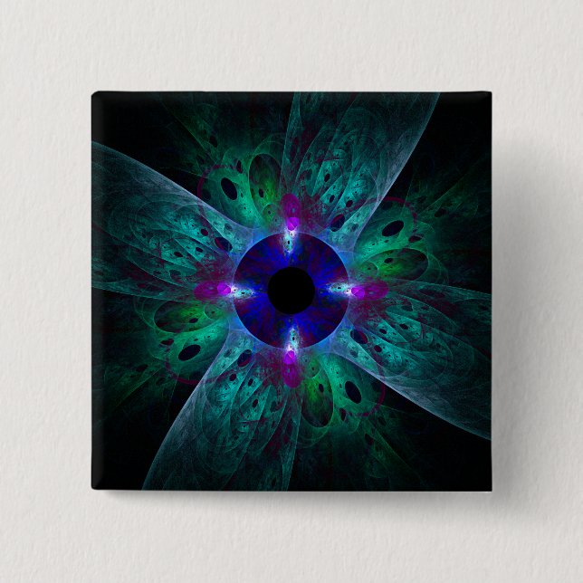 Schaltfläche "Abstrakte Augen" (Quadrat) Button (Vorderseite)