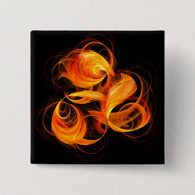 Schaltfläche "Abstrakte Fireball" (Quadrat) Button (Vorderseite)