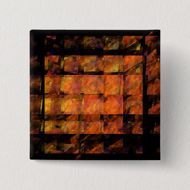 Schaltfläche "Abstrakte Kunst der Wand" (Quadrat) Button (Vorderseite)