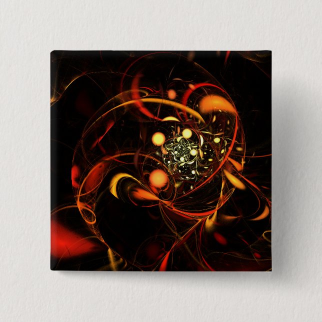 Schaltfläche Abstrakte Kunst im Herzschlag (Quadra Button (Vorderseite)
