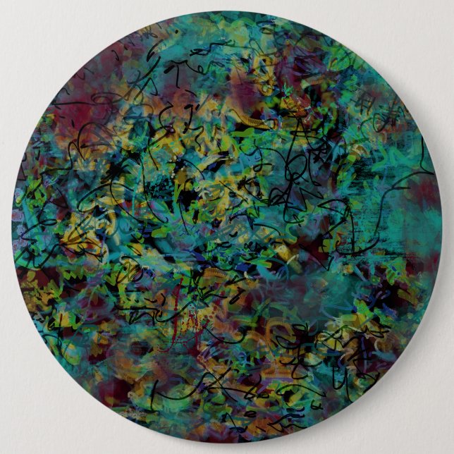 Schaltfläche Abstrakte Kunst in mehrfarbiger Schri Button (Vorderseite)