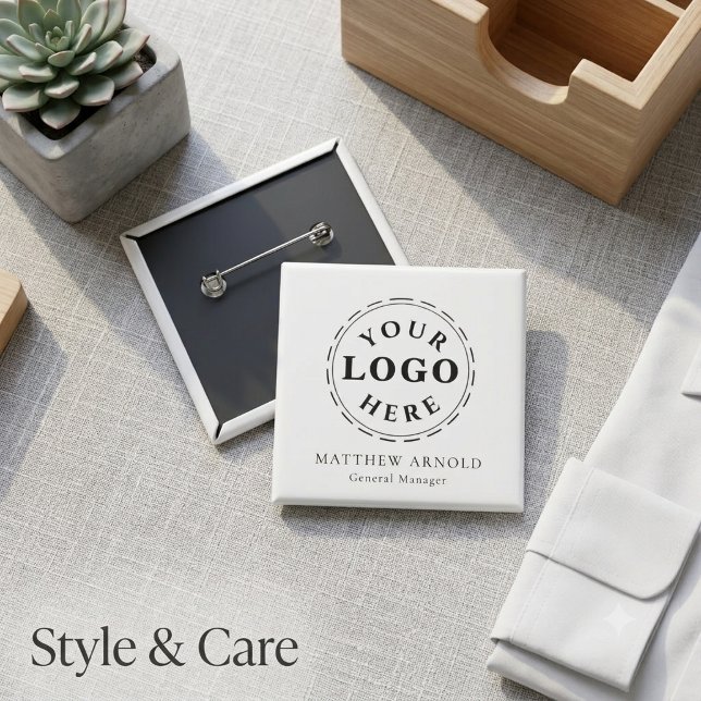 Schaltfläche "Abzeichen für den Firmennamen indivi Button (Customizable Corporate Logo Name Badge Button)