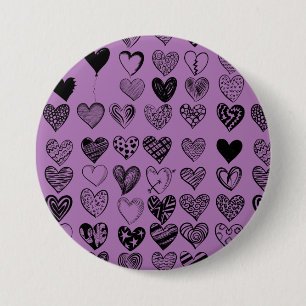 Schaltfläche "Adorable Black Heart Scribble Zeichn Button