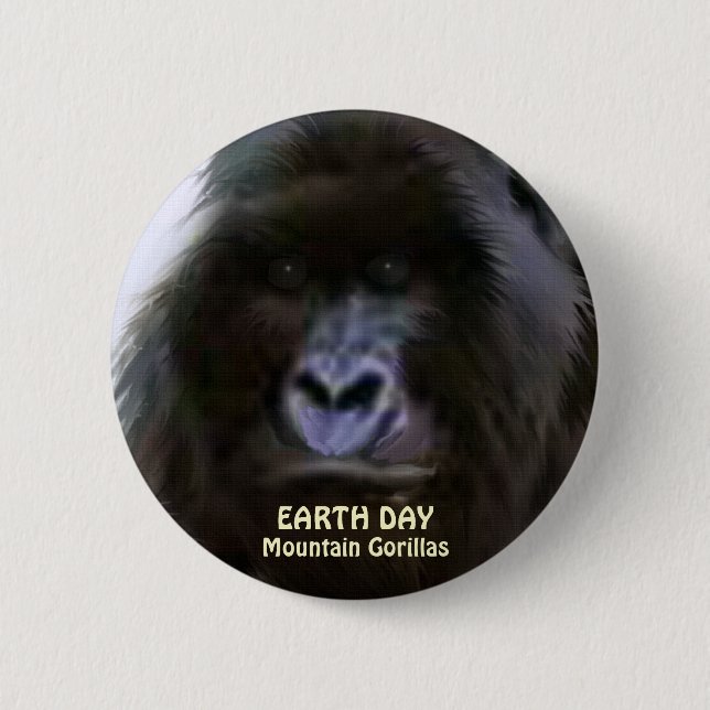 Schaltfläche "African Mountain Gorilla EARTH Day" Button (Vorderseite)
