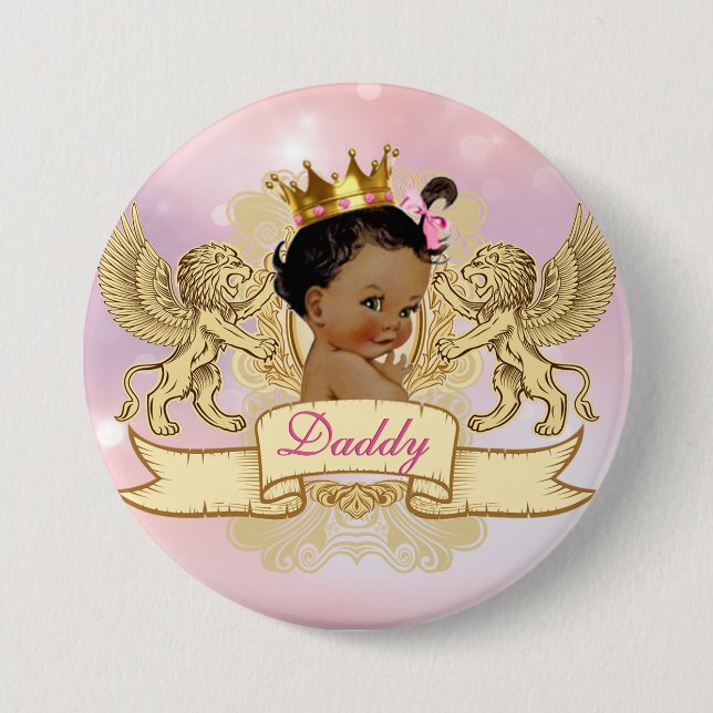 Schaltfläche "African Princess Pink|Glitzern Baby  Button (Vorderseite)