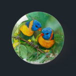 Schaltfläche "Afrikanische Papageien" Button<br><div class="desc">digitale Aquarell</div>