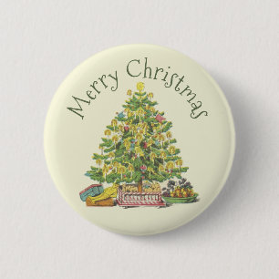 Schaltfläche "Alt modischer Weihnachtsbaum" Button