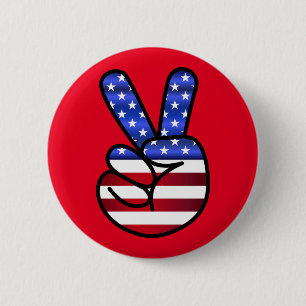 Schaltfläche "American Flag Peace Sign Patriotic B Button