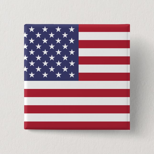 Schaltfläche "American United Staaten USA Flag Squ Button (Vorderseite)
