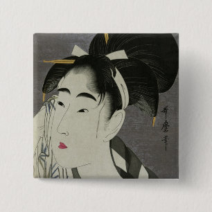 Schaltfläche "Ase O Fuku Onna" von Kitagawa Utamar Button