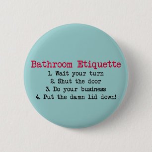 Schaltfläche Badezimmer Etiquette Button