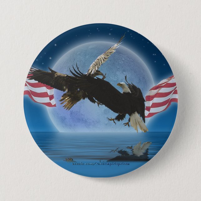 Schaltfläche BALD EAGLE & US FLAG Patriot Series Button (Vorderseite)