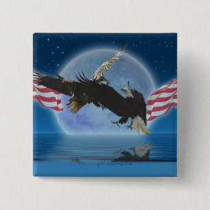 Schaltfläche BALD EAGLE & US FLAG Patriot Series Button