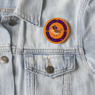 Schaltfläche "Bartete Vogelbeobachtung Halloween 2 Button
