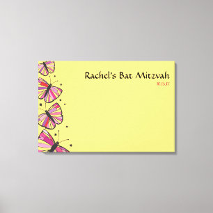 SCHALTFLÄCHE Bat Mitzvah Sign-In Board Leinwanddruck