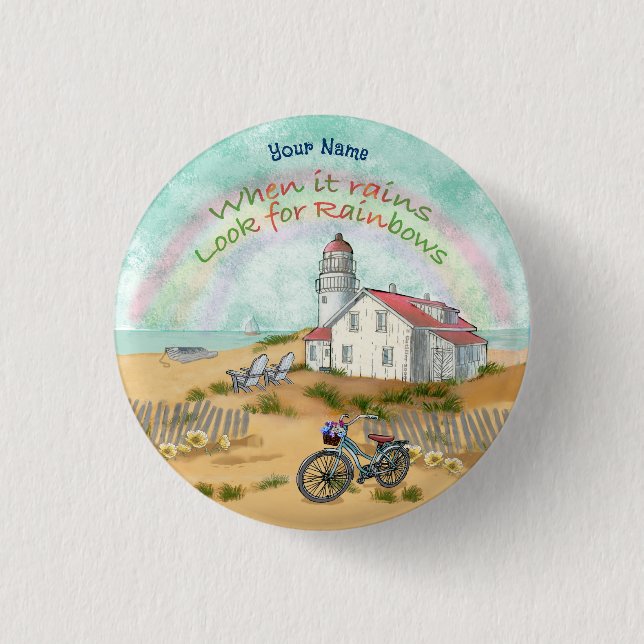Schaltfläche Beach Bike Lighthouse Button (Vorderseite)