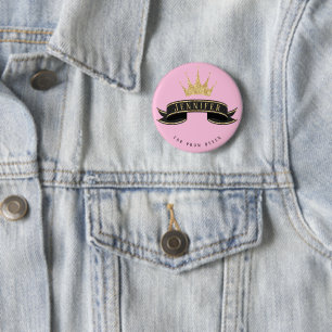 Schaltfläche "Benutzerdefiniertes Prom" Queen Pink Button