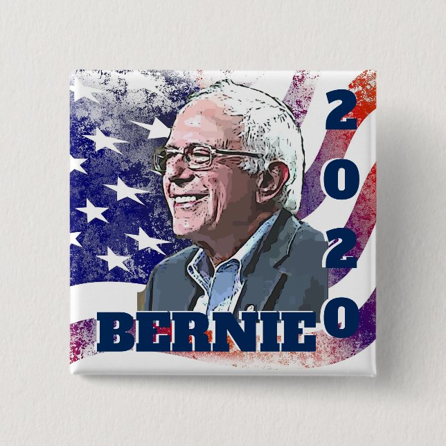 Schaltfläche "Bernie Sanders Support" für 2020 Button (Vorderseite)