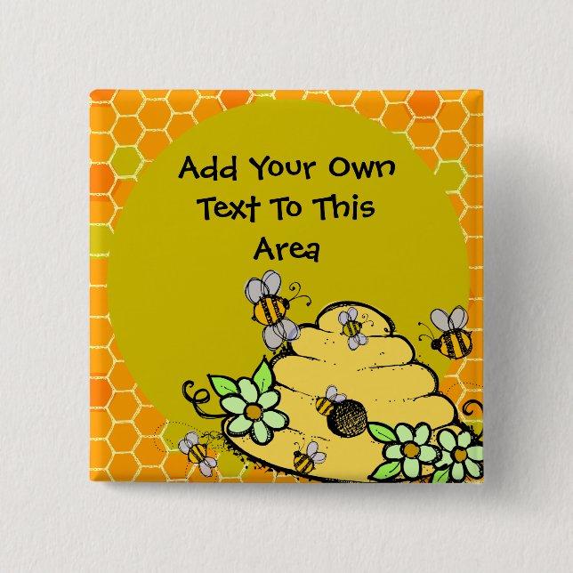 Schaltfläche "Bienenstock und Bienen" Button (Vorderseite)